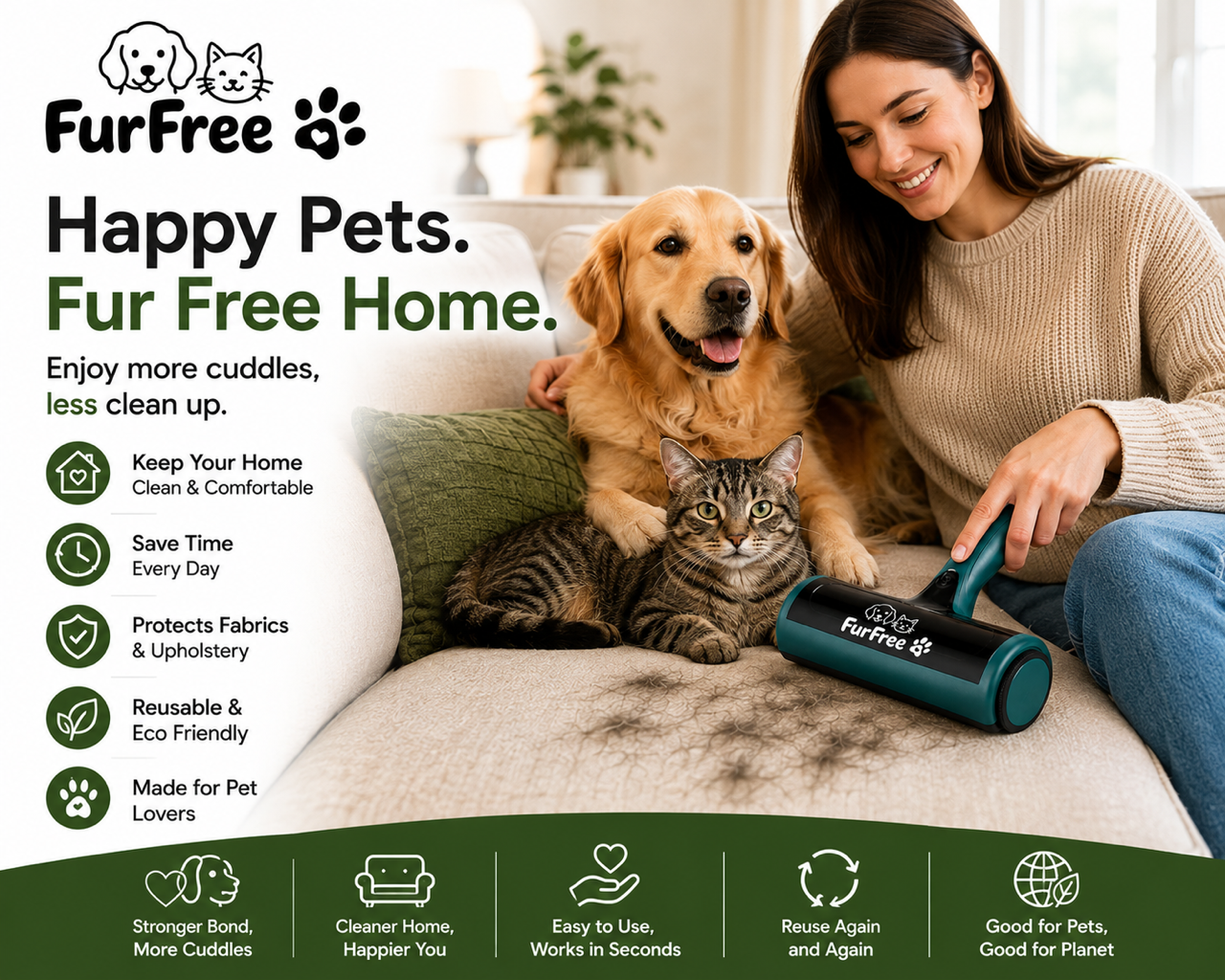 Reusable Pet Hair Remover Roller