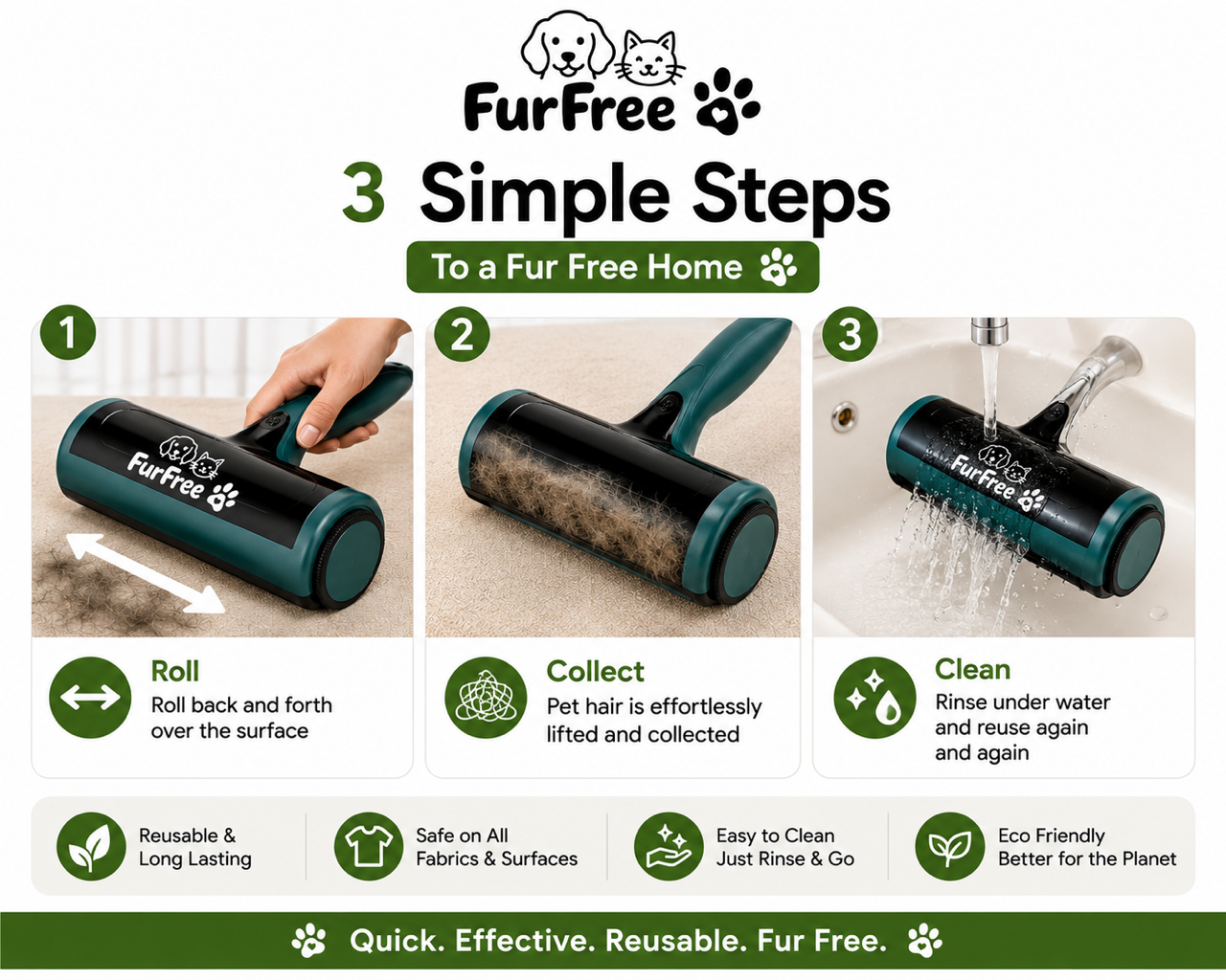 Reusable Pet Hair Remover Roller